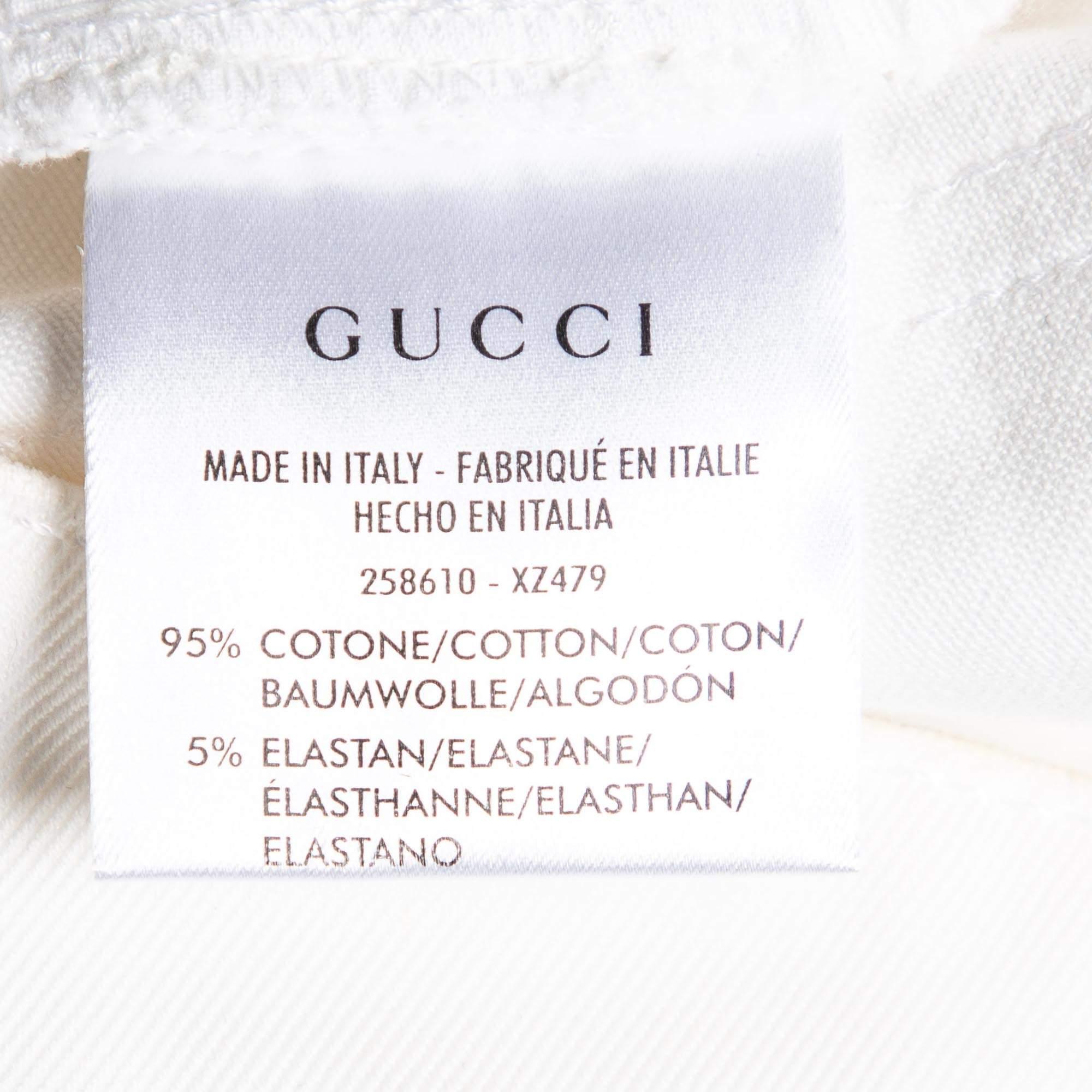 Gucci White Denim Slim Fit Legging Jeans S/Waist 30