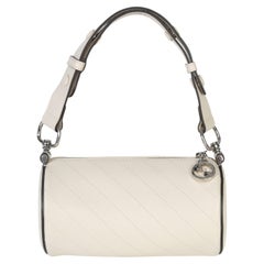 Gucci White Diagonal Quilted Calfskin Mini Blondie Barrel Bag