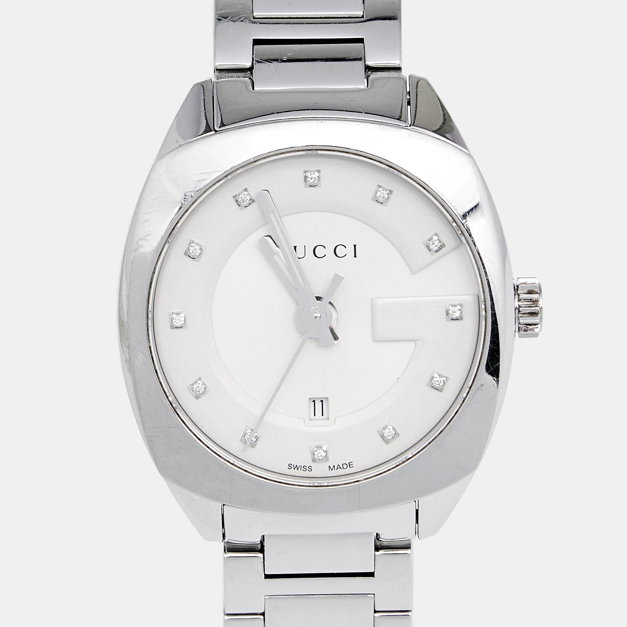 Gucci White Diamond Stainless Steel GG2570 YA142504 Women's Wristwatch 29 mm 3