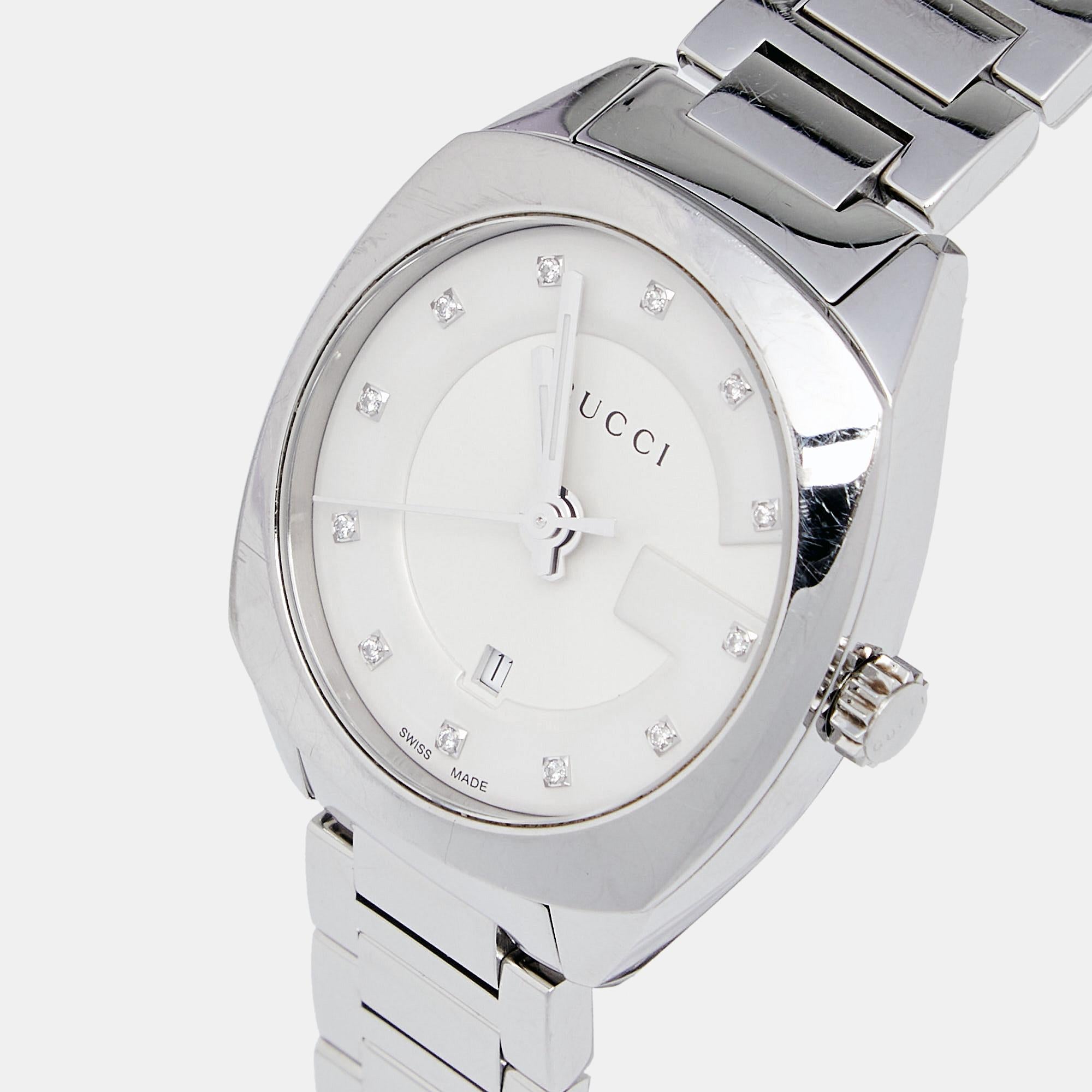 Gucci White Diamond Stainless Steel GG2570 YA142504 Women's Wristwatch 29 mm 4