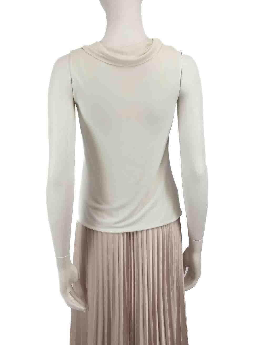 Gucci White Draped Neck Sleeveless Top Size XS In Good Condition For Sale In London, GB