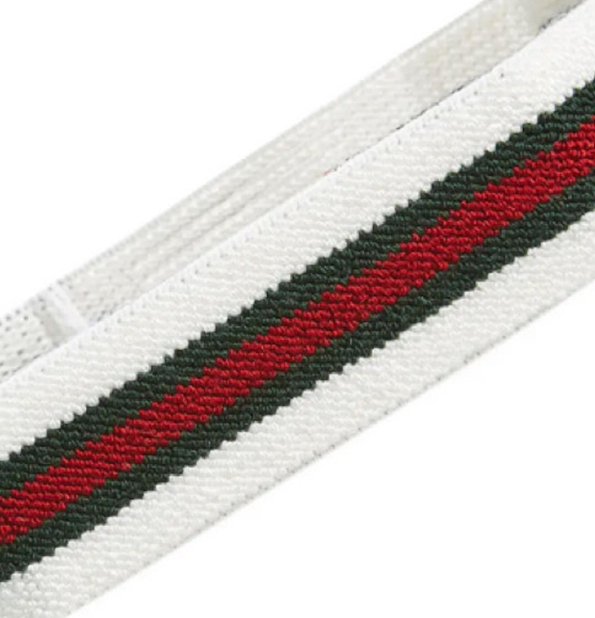 Weißes, elastisches Web-Kopfband von Gucci (Grau) im Angebot