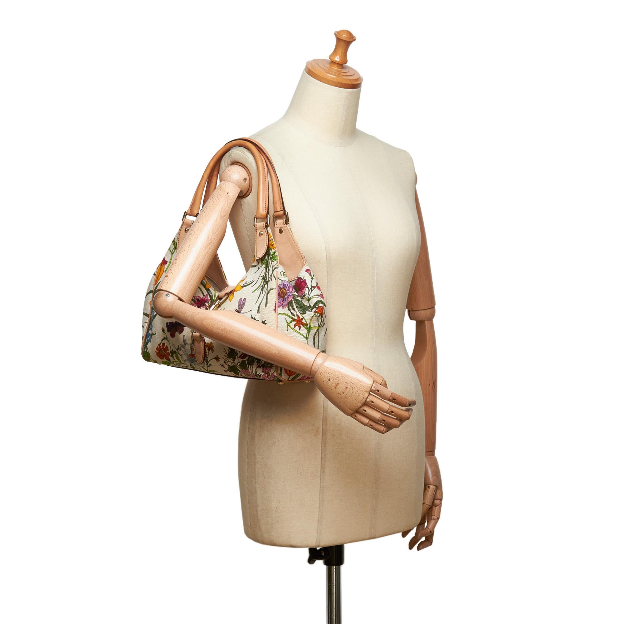 Gucci White Flora Jackie Shoulder Bag 9
