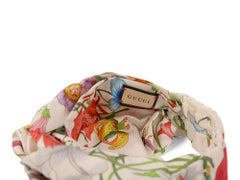Gucci White Flora Silk Headband Medium NEW