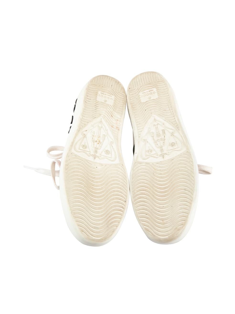 Women's Gucci White Floral Web Accent Trainers Size IT 35 For Sale