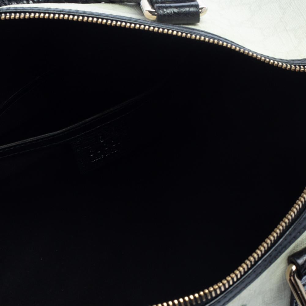 Gucci Joy Boston Tasche, weiß GG beschichtetes Segeltuch mit Blumenapplikation 3