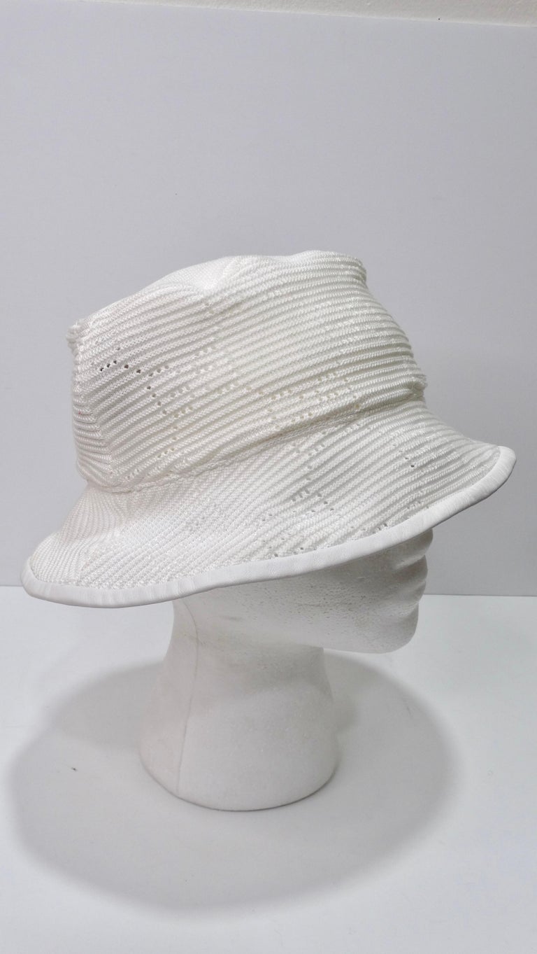 Gucci White GG Knitted Bucket Hat For Sale at 1stDibs