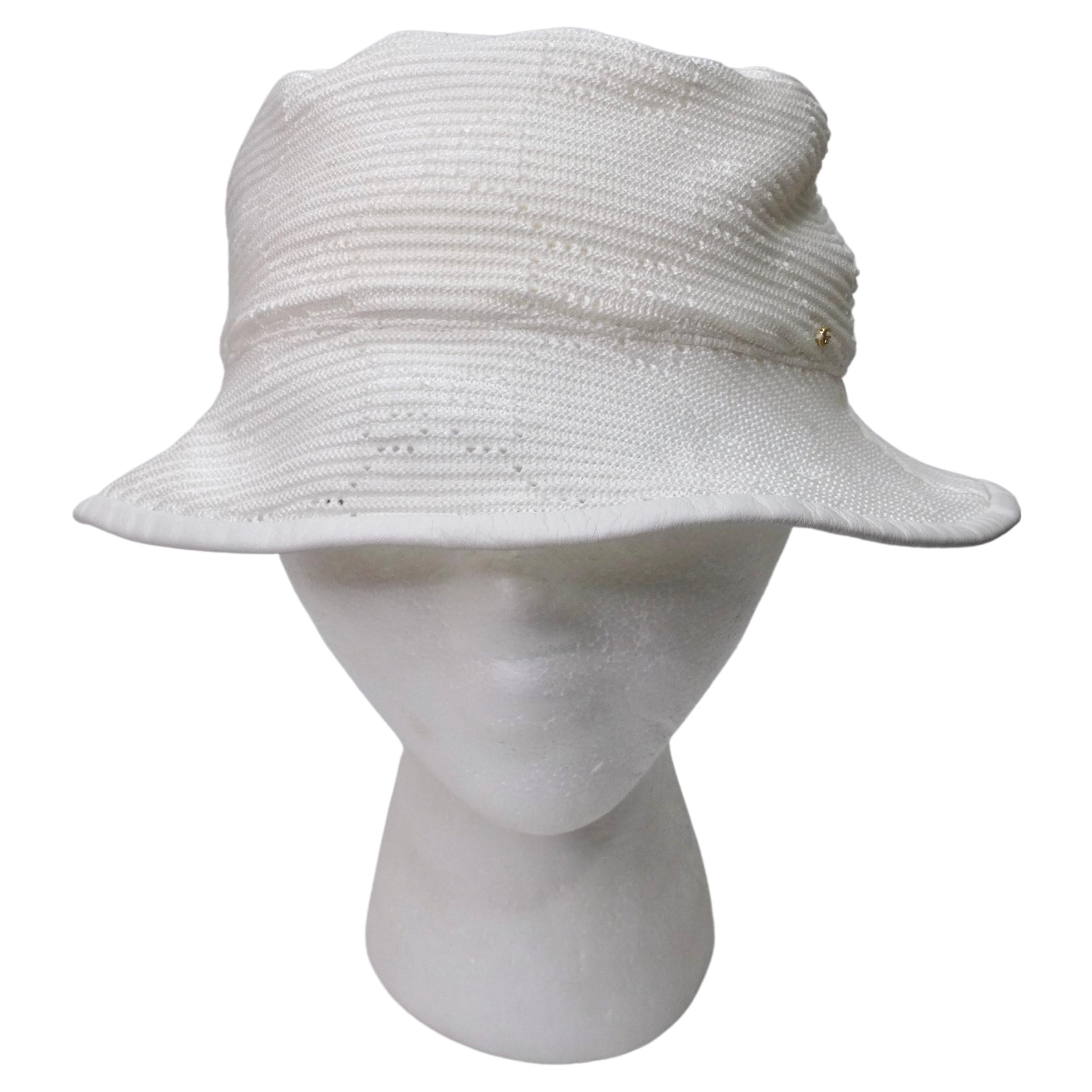 chanel bucket hat pink white