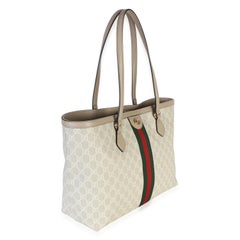 Gucci White GG Supreme Canvas Medium Ophidia Shopping Tote