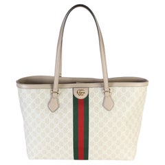Gucci White GG Supreme Canvas Medium Ophidia Shopping Tote