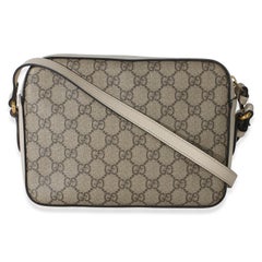 Gucci White GG Supreme Canvas Small 1955 Horsebit Shoulder Bag