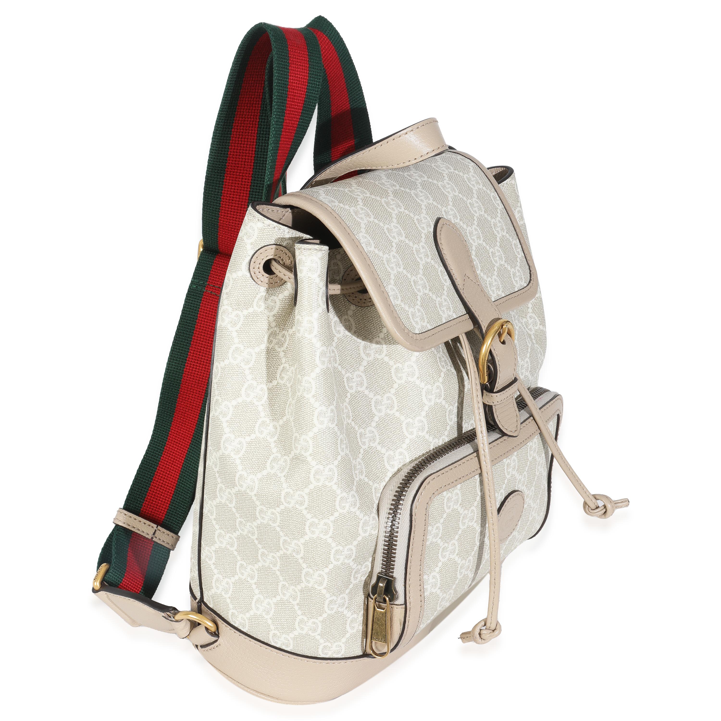Blanc Gucci White GG Supreme Monogram Azalea Calfskin Retro Interlocking G Buckle Back en vente