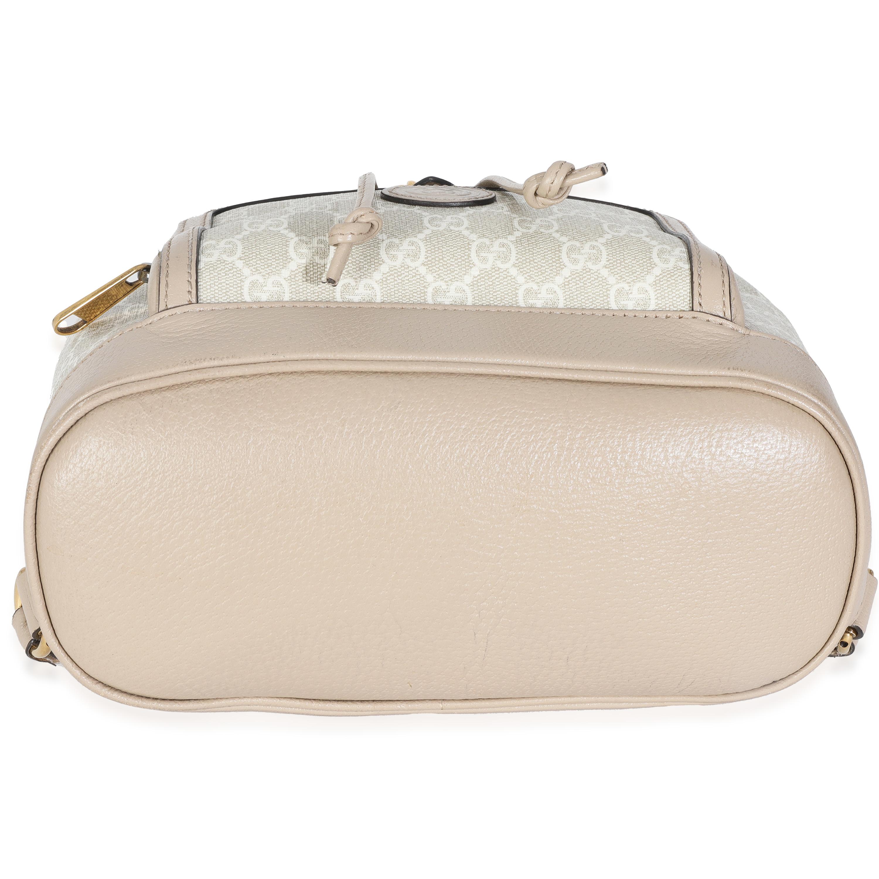 Gucci White GG Supreme Monogram Azalea Calfskin Retro Interlocking G Buckle Back en vente 3