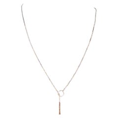 Gucci White Gold Bar Necklace