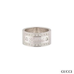 Gucci White Gold Diamond Band Ring