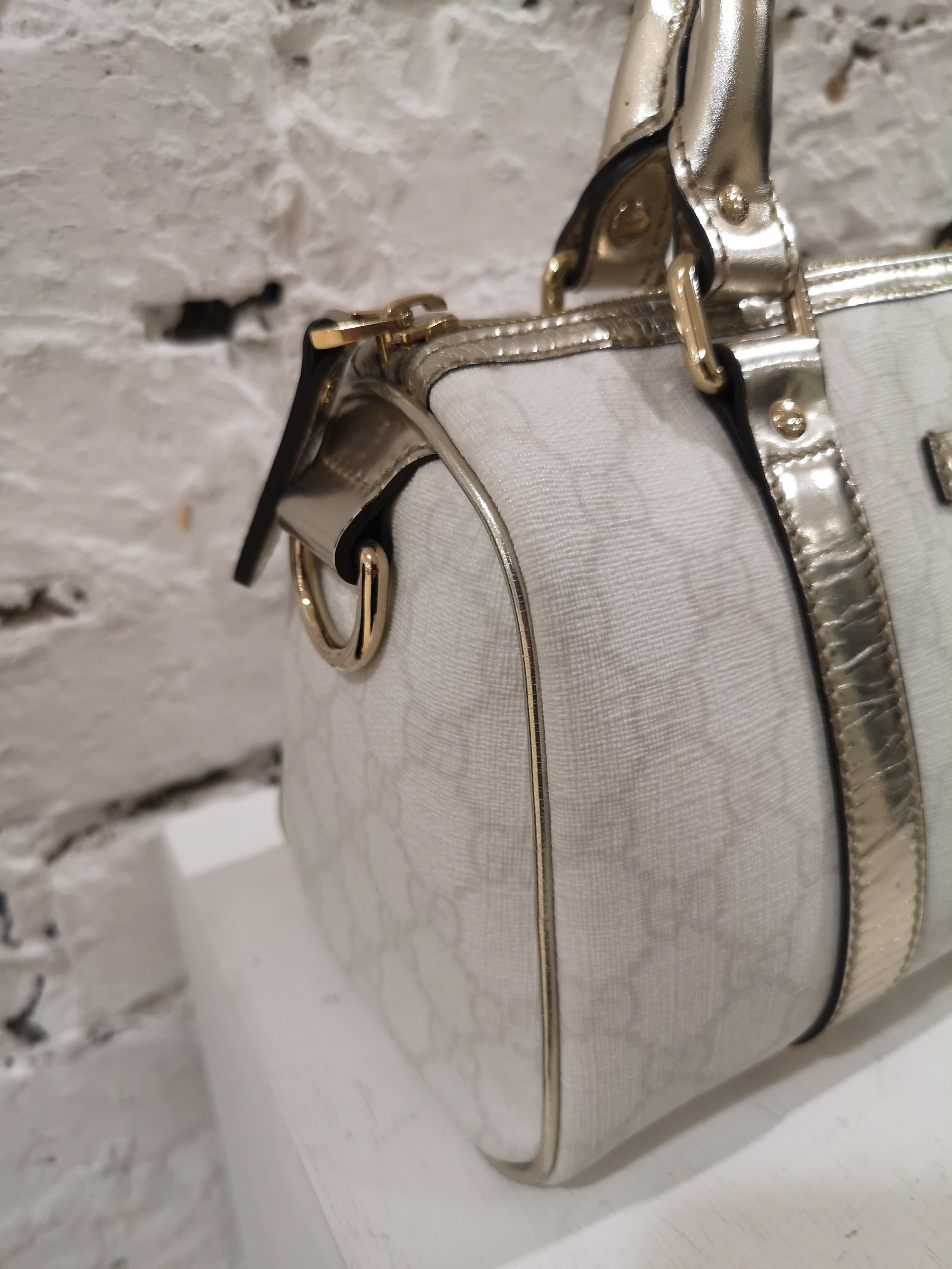 Gucci white gold leather hardware speedy case bag 2