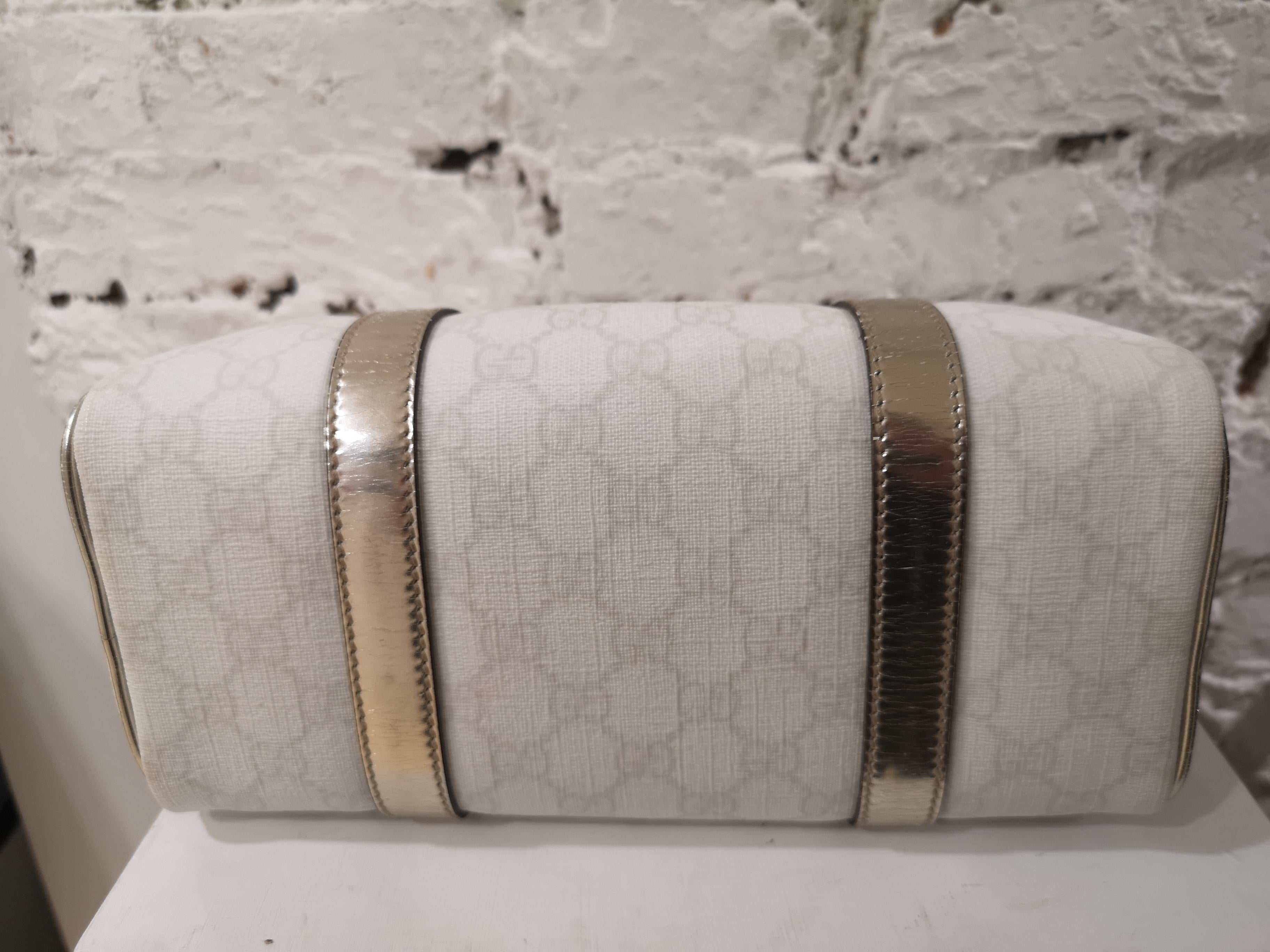 Gucci white gold leather hardware speedy case bag 4