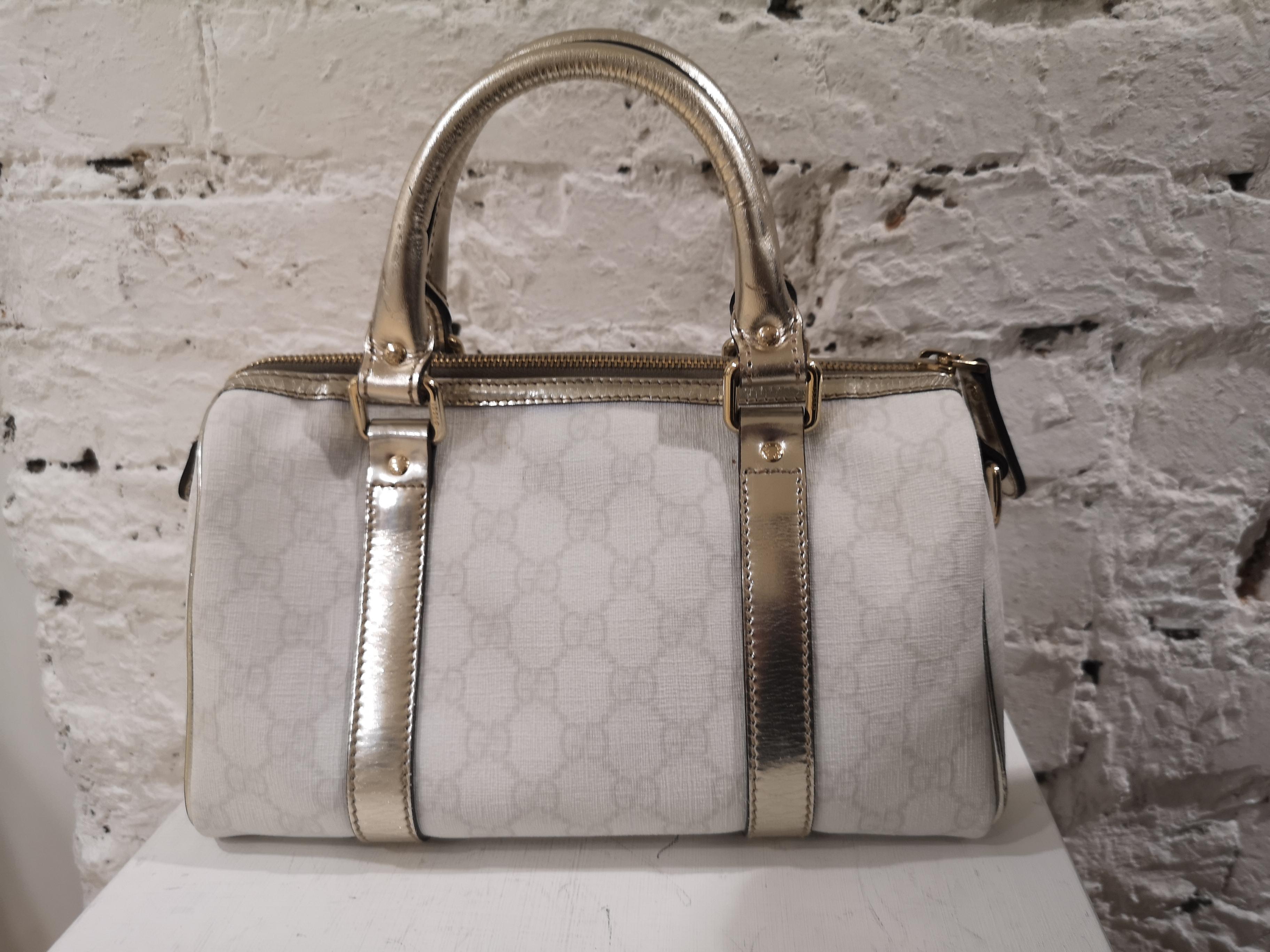 Gucci white gold leather hardware speedy case bag
totally made in italy