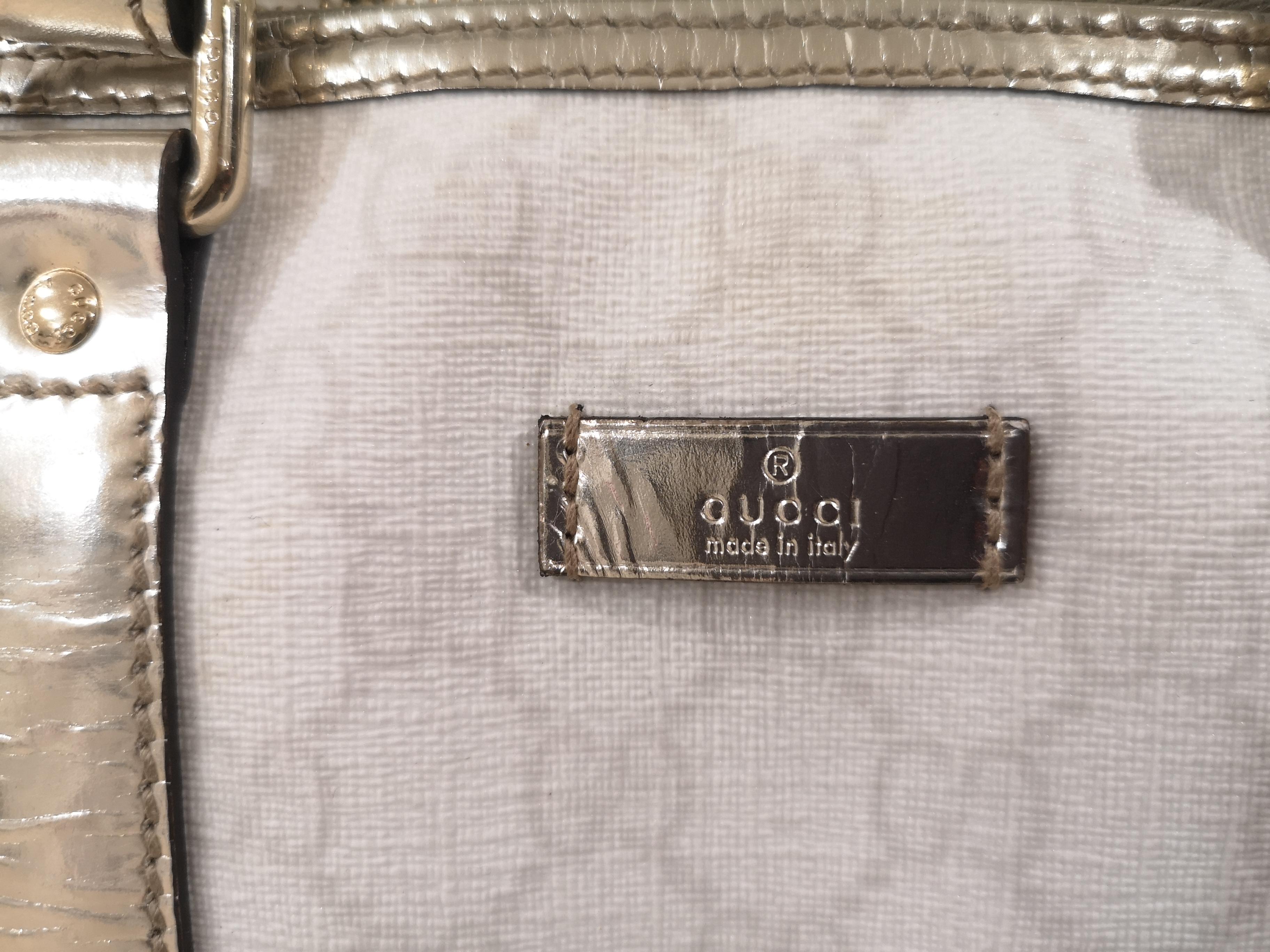 Women's Gucci white gold leather hardware speedy case bag