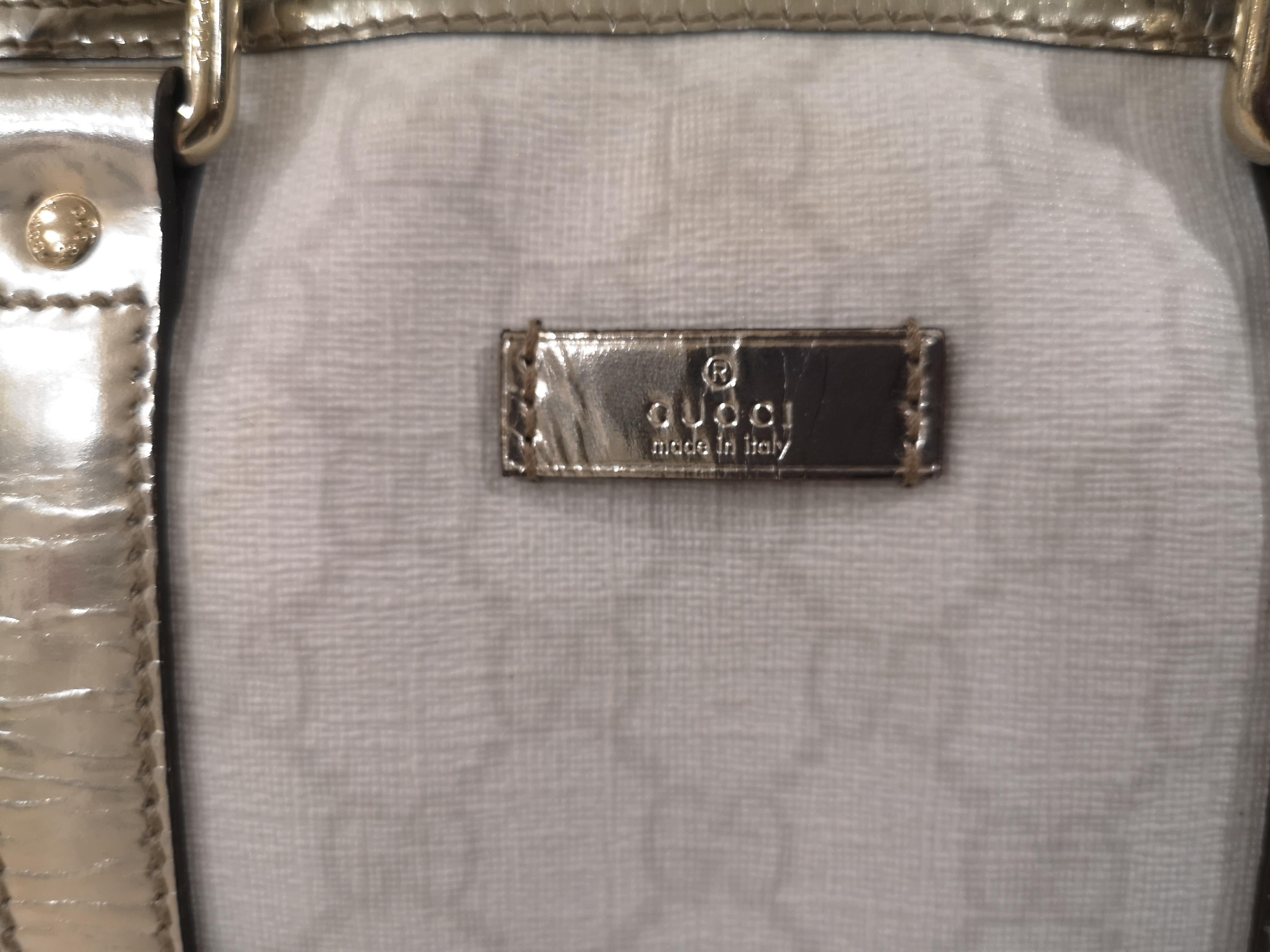 Gucci white gold leather hardware speedy case bag 1