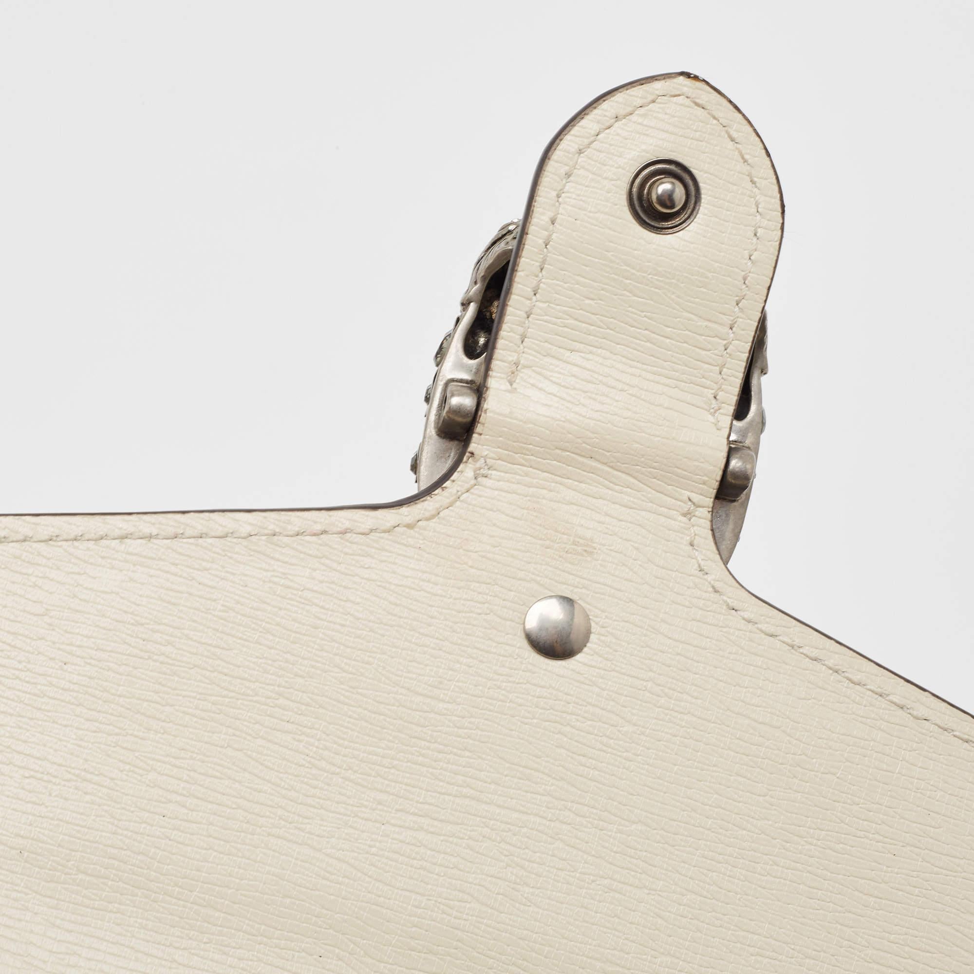 Gucci White/Gold Leather Mini Dionysus Evil Eye Shoulder Bag 6