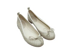 Gucci White Guccissima Leather Ballet Flats