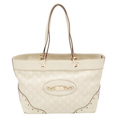 Gucci White Guccissima Leather Medium Punch Tote