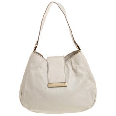 Gucci White Guccissima Leather New Ladies Web Hobo