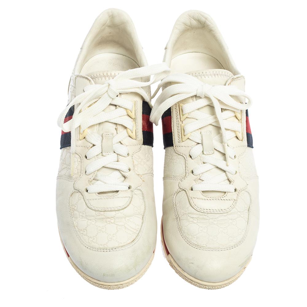 gucci leather web sneaker