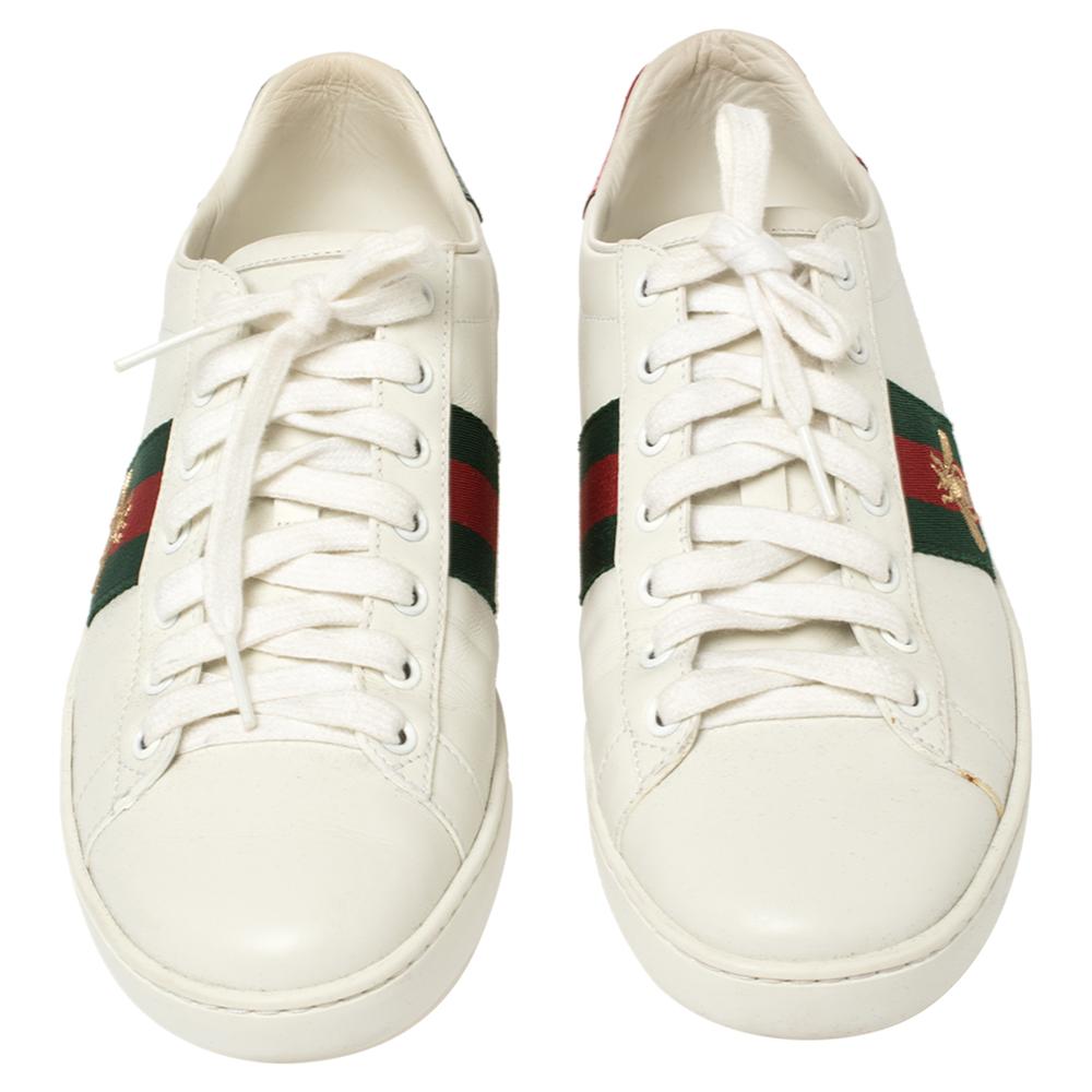 gucci white sneakers with bee