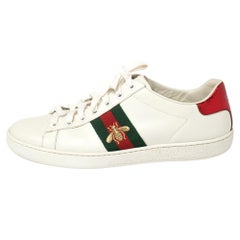 Gucci White Leather Ace Bee Sneakers Size 38.5