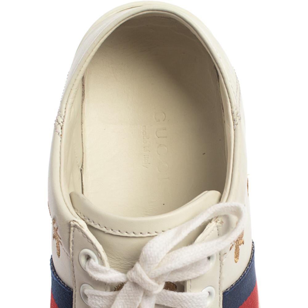 Gucci White Leather Ace Bee Star Sneakers Size 35 1