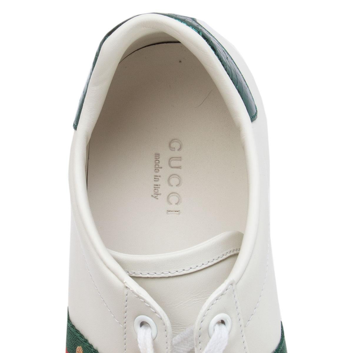 GUCCI white leather ACE BEEN Sneakers Shoes 38 1