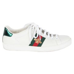 GUCCI white leather ACE BEEN Sneakers Shoes 38