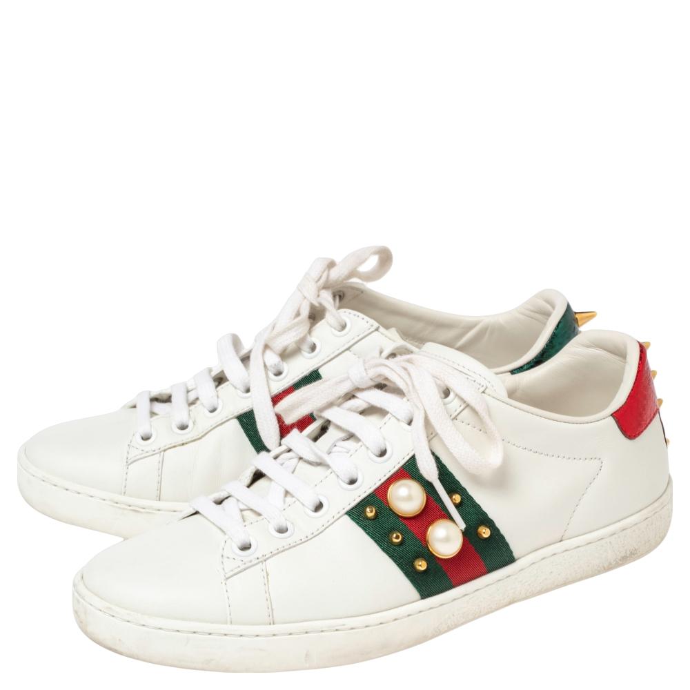 gucci pearl sneakers