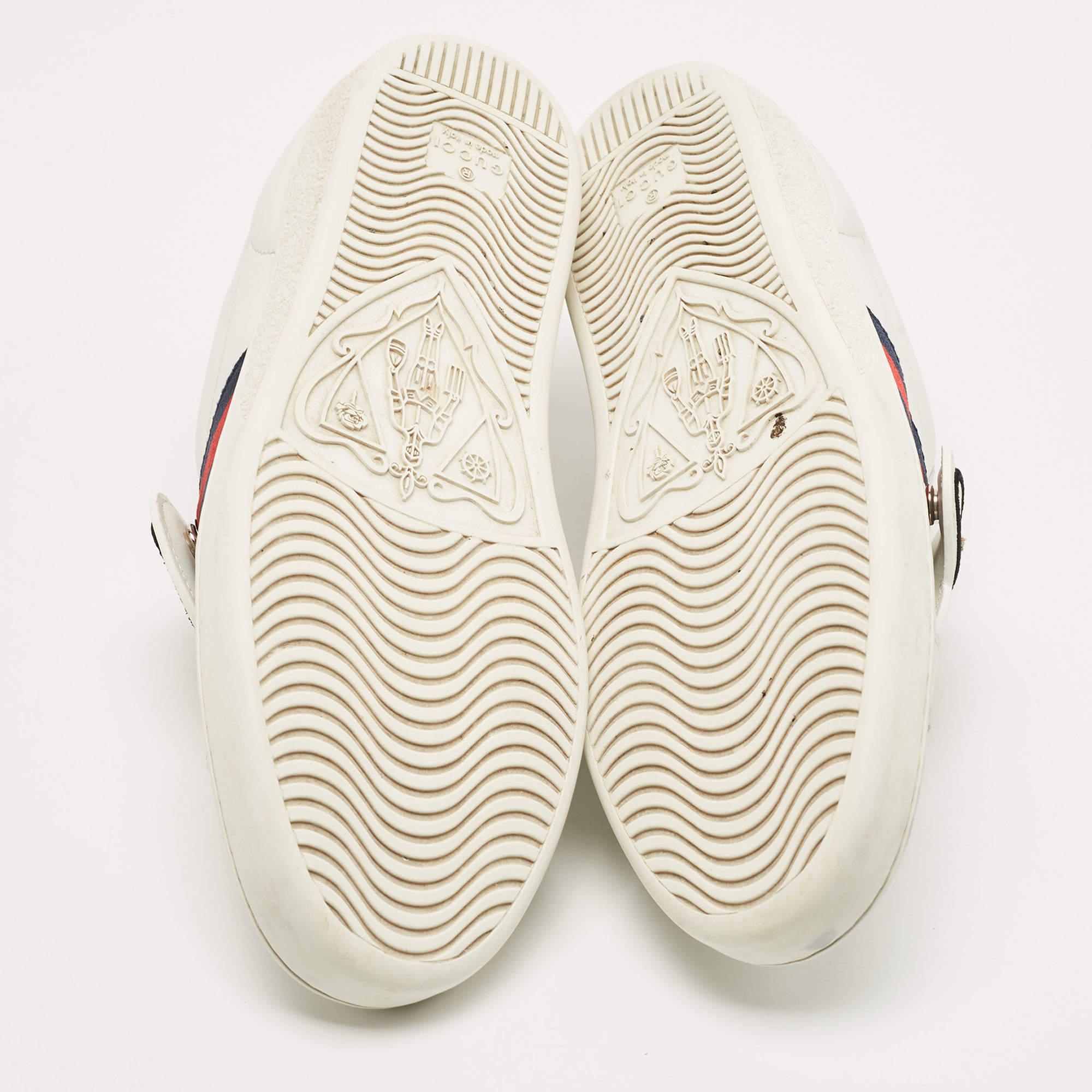 Gucci White Leather Ace Heart Arrow Web Low Top Sneakers Size 40 1