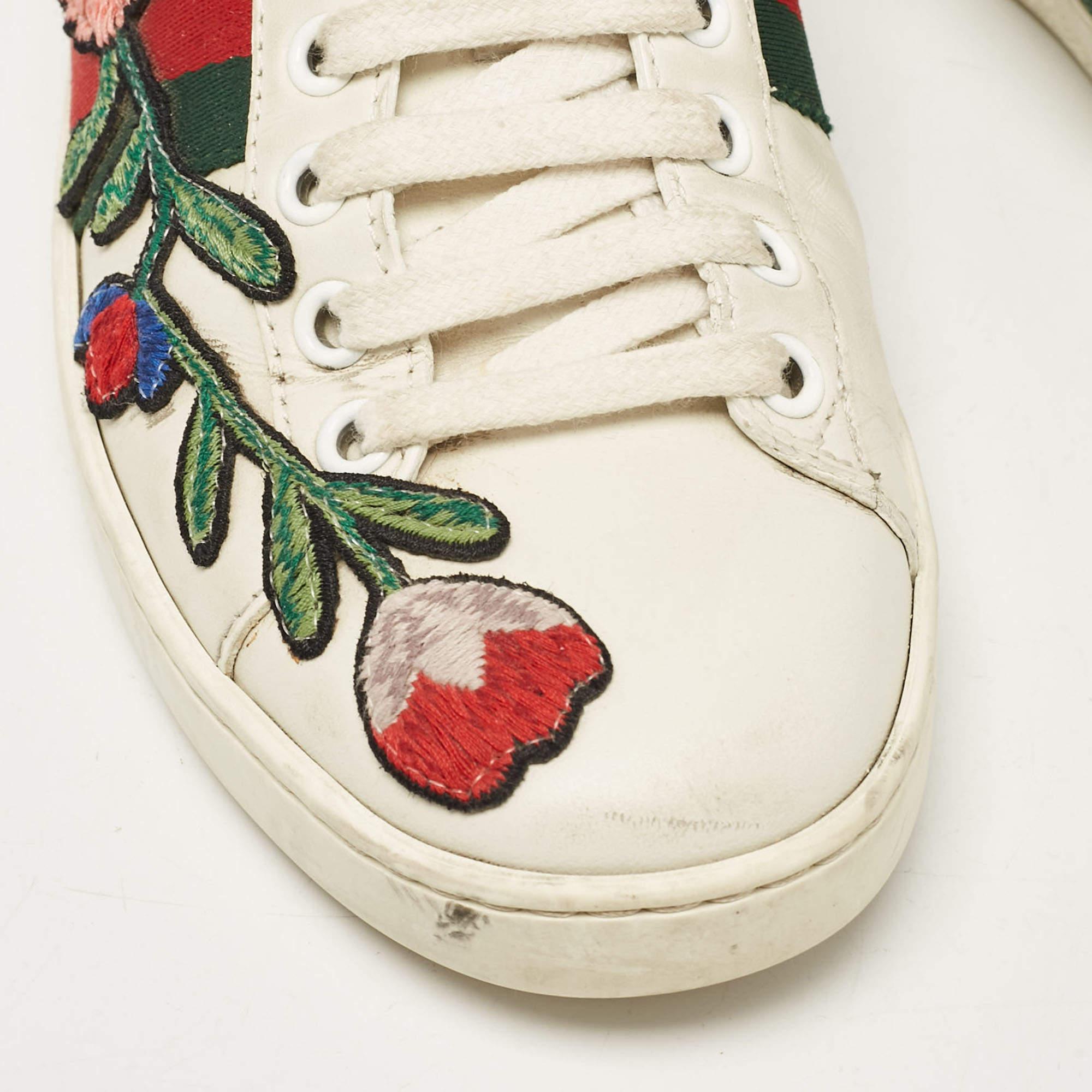 Gucci Zapatillas con cordones Ace de piel blanca Talla 35 2