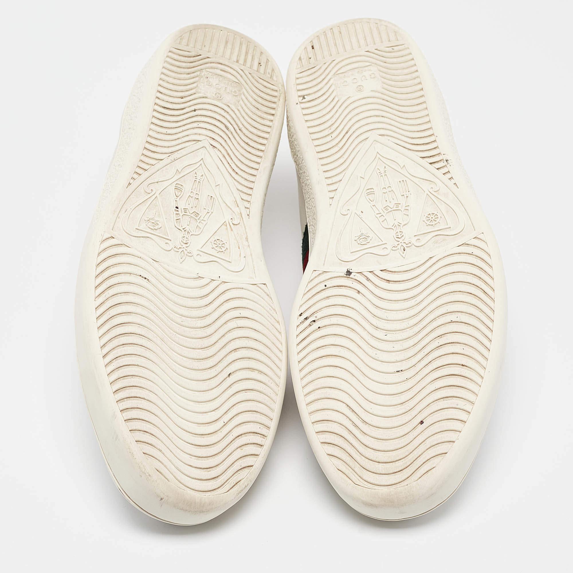Baskets Gucci Ace à lacets en cuir blanc, taille 41 1