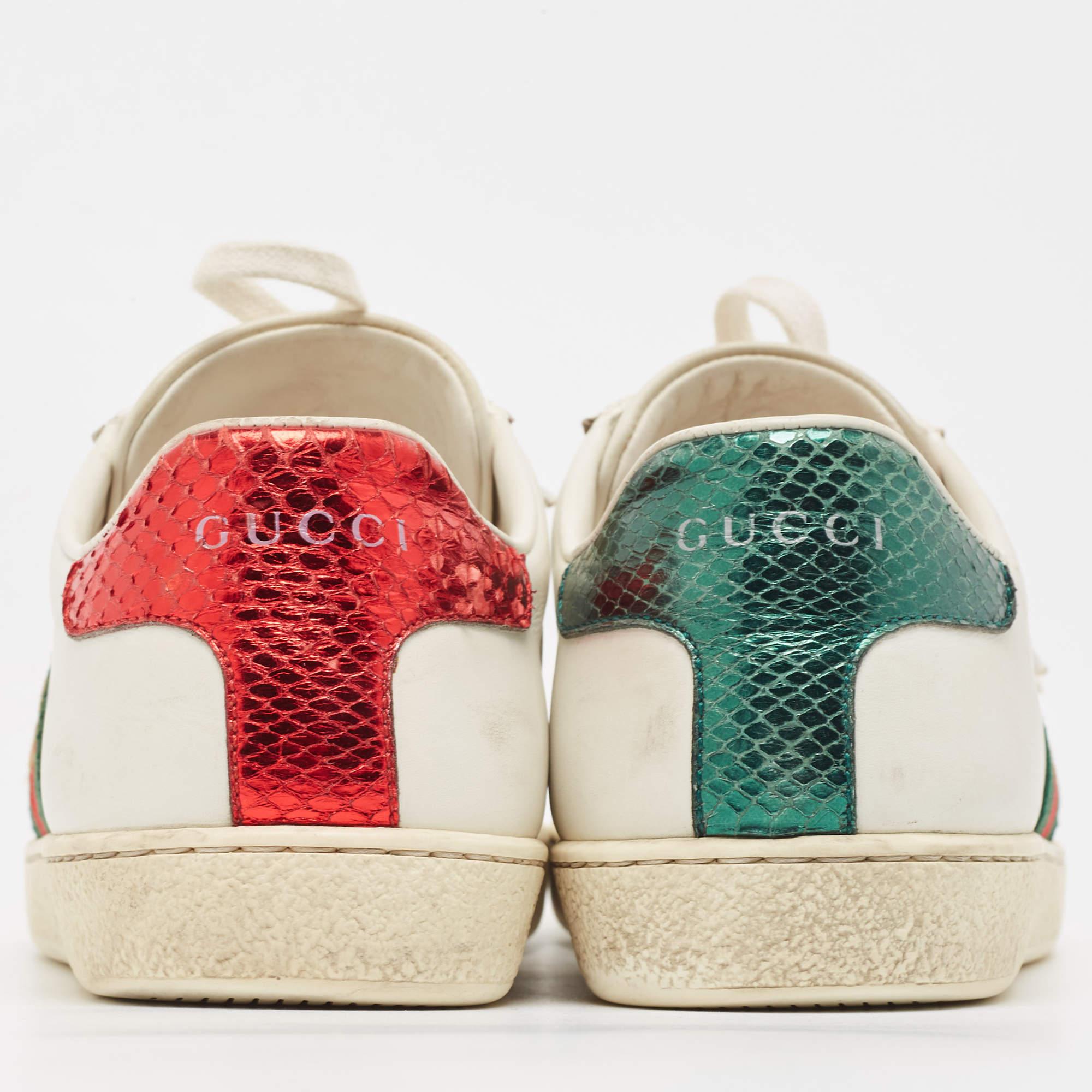 Gucci White Leather Ace Low Top Sneakers Size 36 For Sale 1