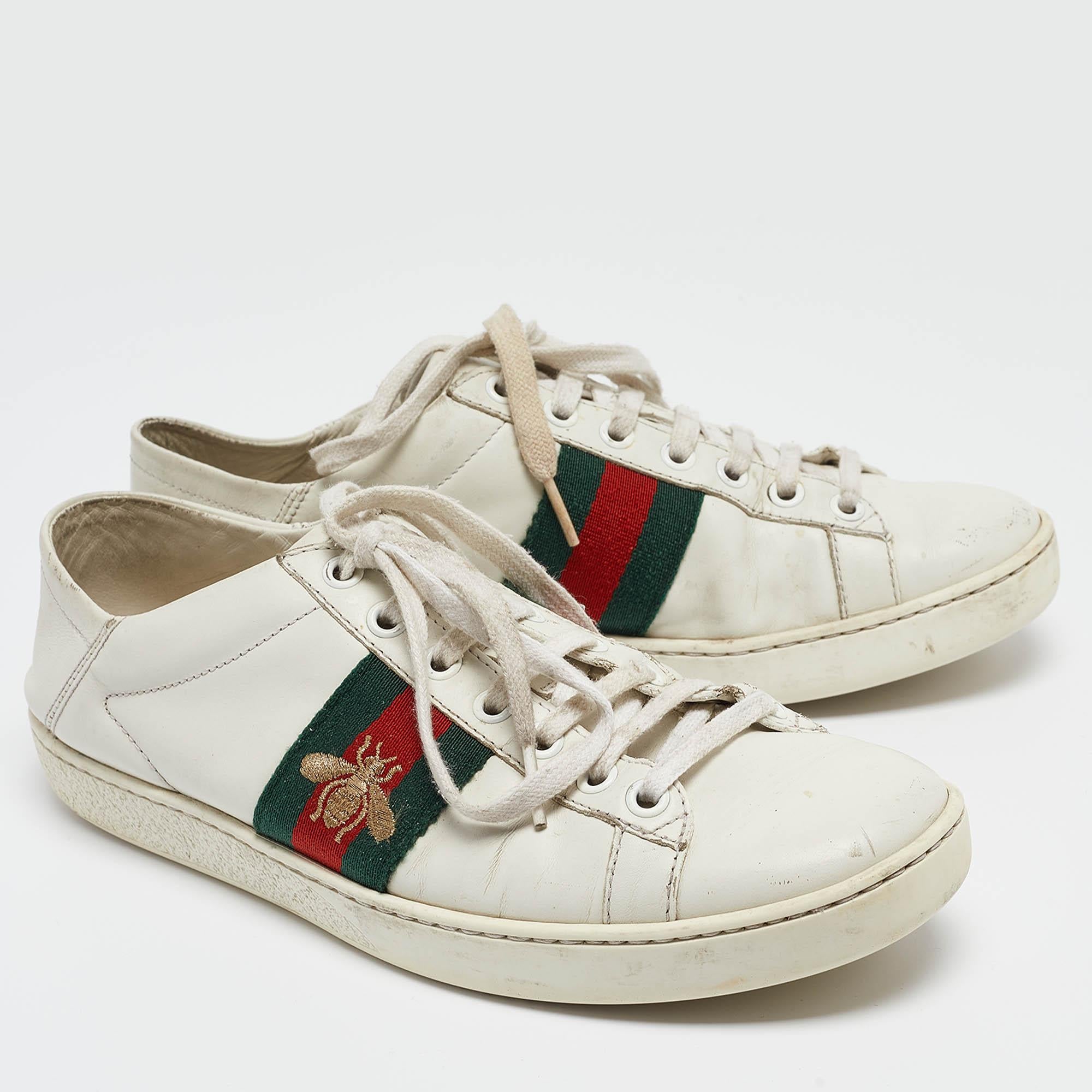 Gucci Sneakers basse Ace in pelle bianca misura 37 In condizioni discrete in vendita a Dubai, Al Qouz 2