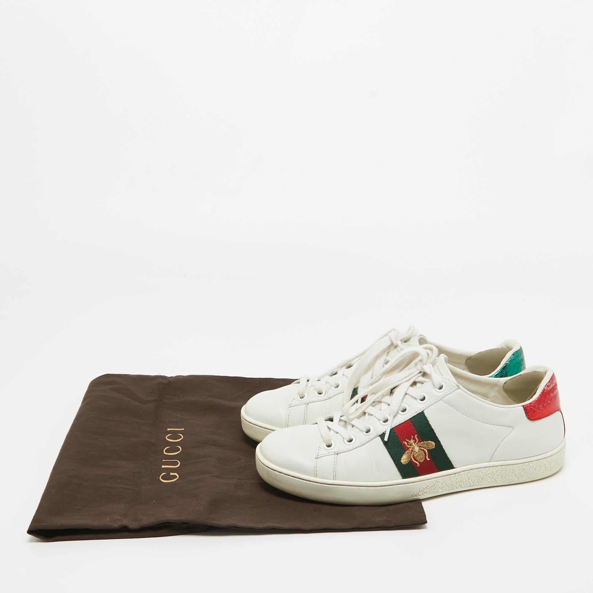 Gucci White Leather Ace Low Top Sneakers Size 37 2