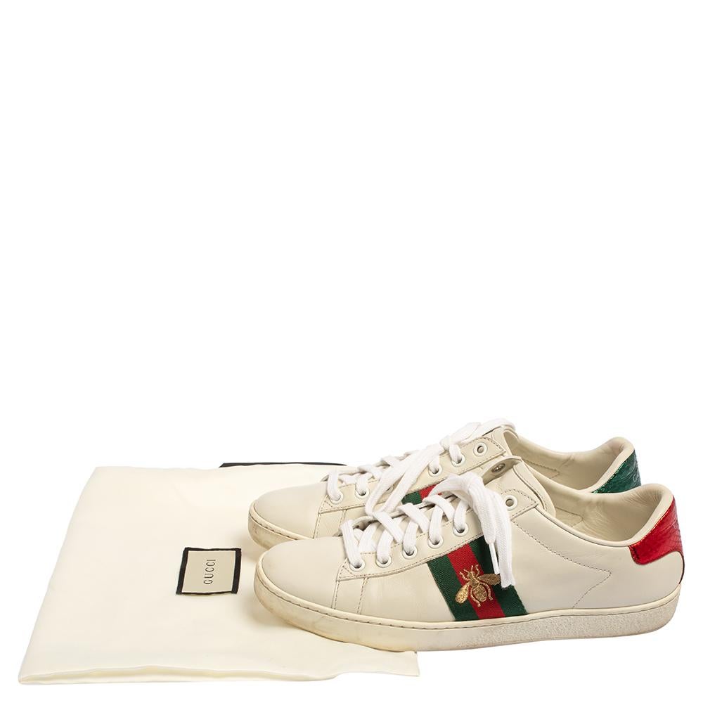Gucci White Leather Ace Low Top Sneakers Size 38 3