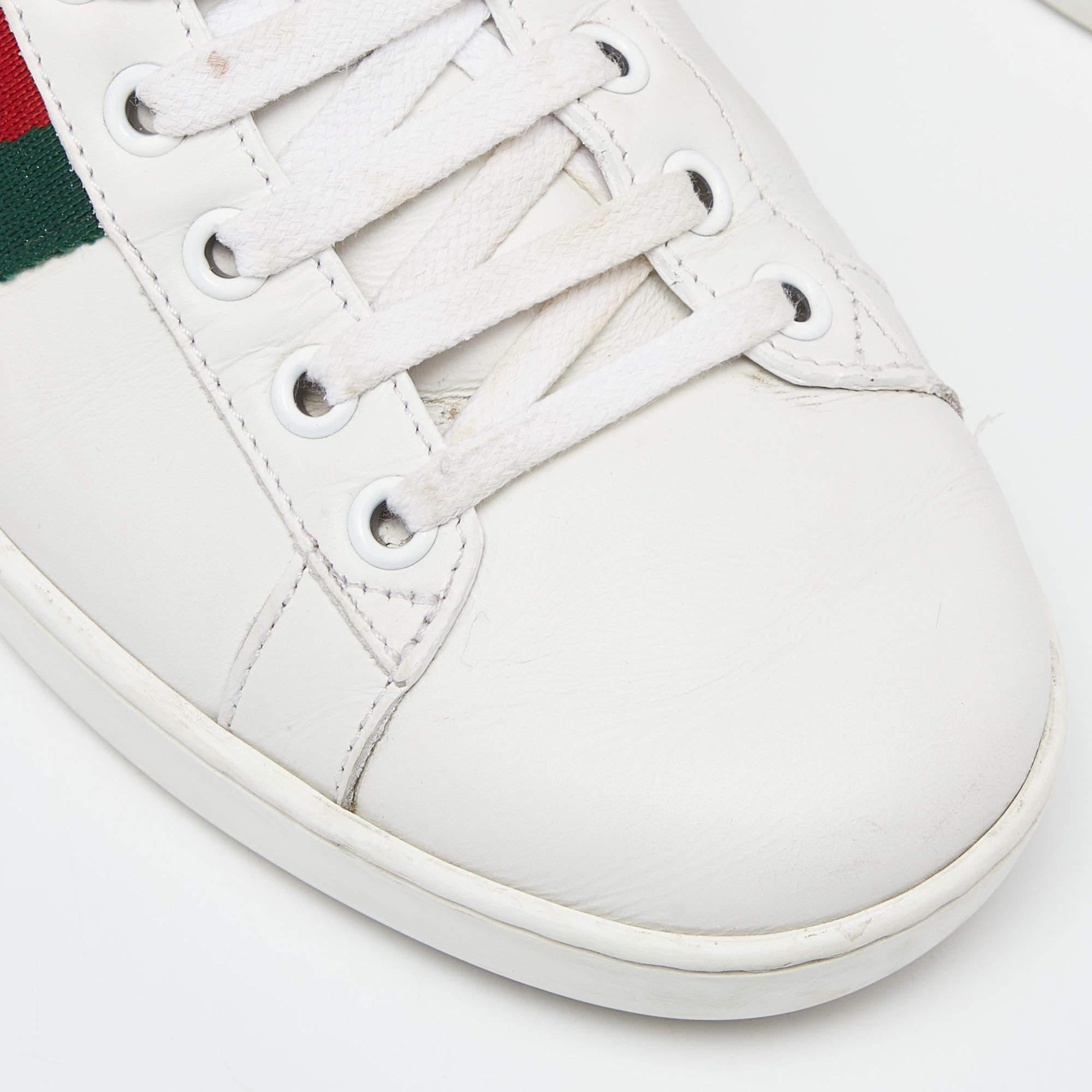 Gucci White Leather Ace Low Top Sneakers Size 38 2