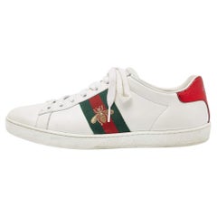 Gucci White Leather Ace Low Top Sneakers Size 38