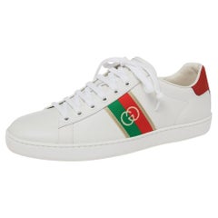 Gucci White Leather Ace Low Top Sneakers Size 39