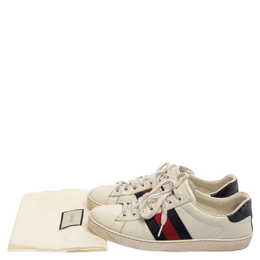 Gucci White Leather Ace Low Top Sneakers Size 39.5 2