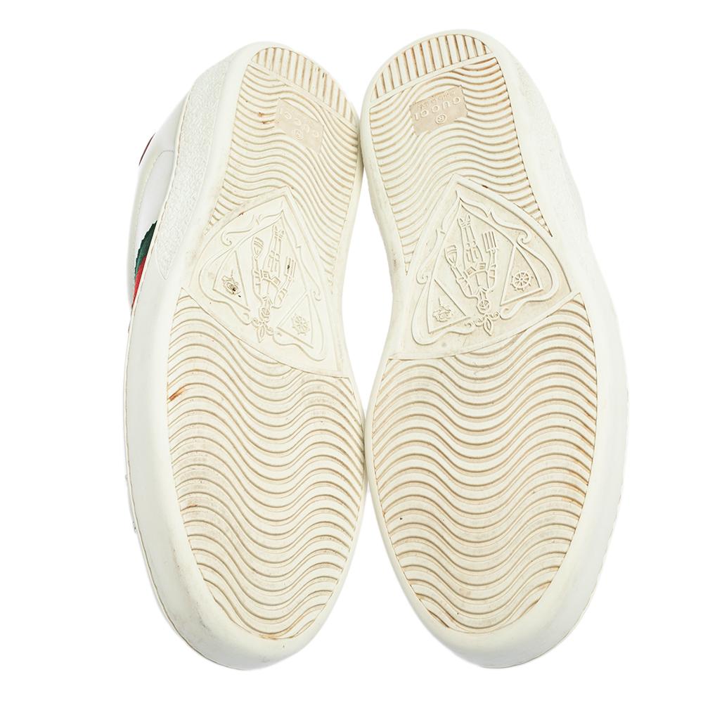 Gucci White Leather Ace Low Top Sneakers Size 40 3