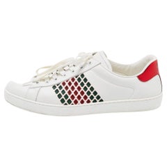 Gucci White Leather Ace Low Top Sneakers Size 43