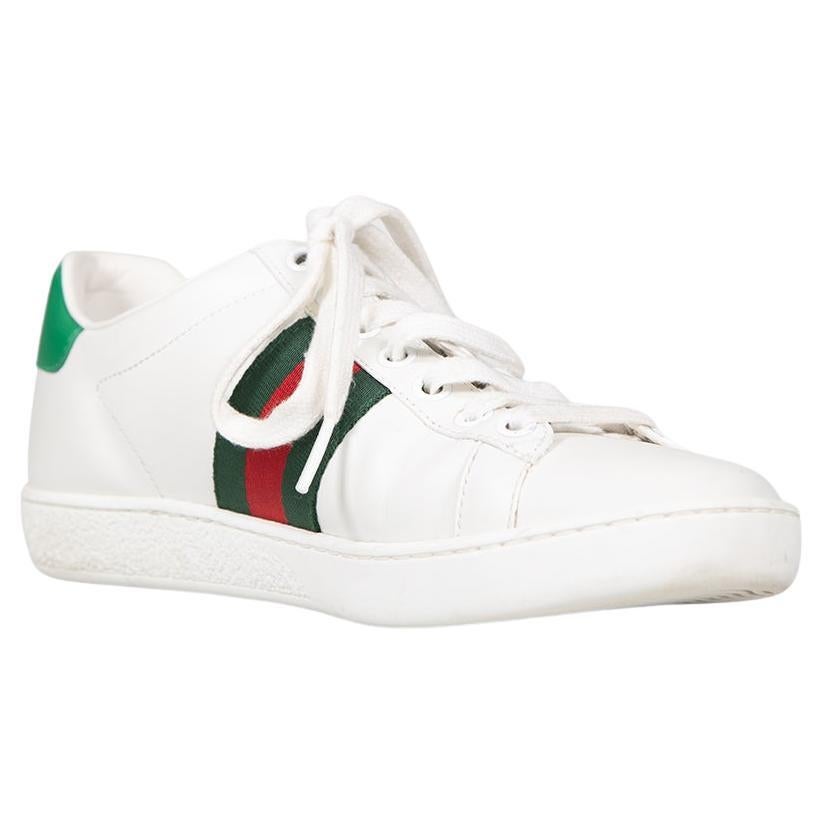 Gucci White Leather Ace Patchwork Trainers Size IT 35.5 For Sale