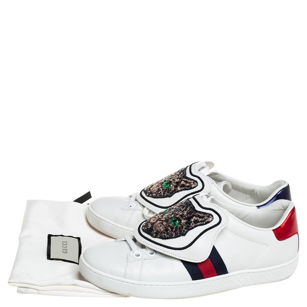 Gucci White Leather Ace Removable Patches Sneakers Size 35.5 1